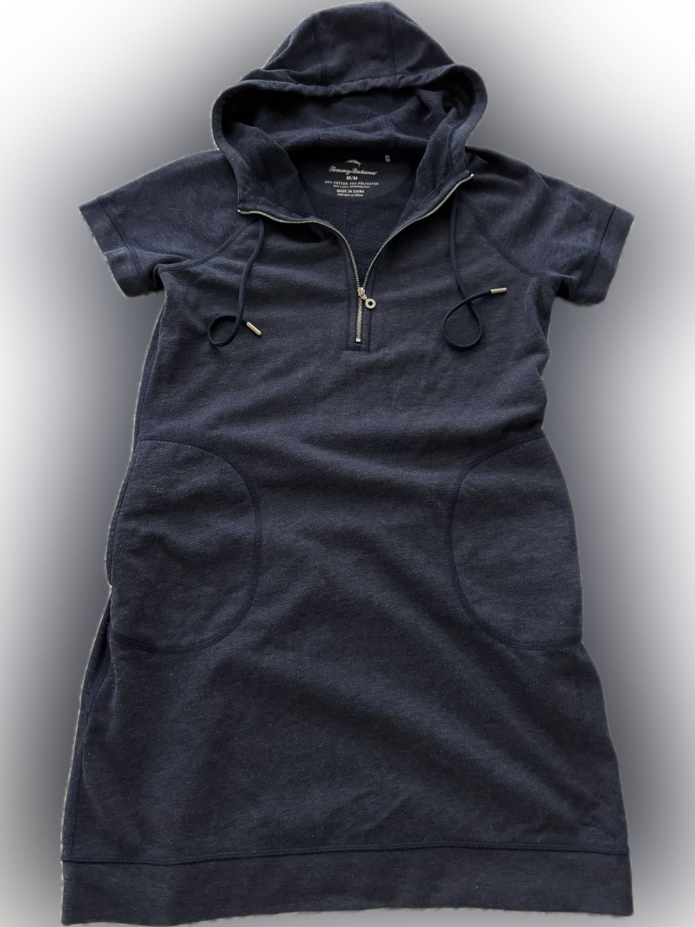 Tommy Bahama Navy Short Sleeve Hooded Terry Dress
